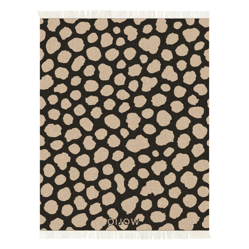 Black and brown wool blanket reverse – WOLIQ Earthbound back view