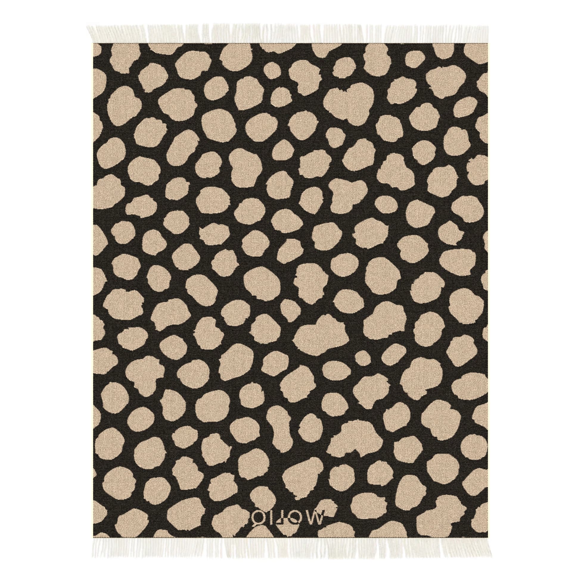 Black and brown wool blanket reverse – WOLIQ Earthbound back view