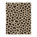 Black and brown cow print wool blanket – WOLIQ Earthbound front view