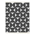 Black and white Bauhaus style wool blanket – WOLIQ Mono Bauhaus front view