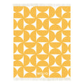 Yellow and white Bauhaus style wool blanket – WOLIQ Solar Bauhaus front view